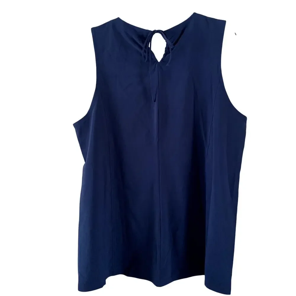 T by Talbots Top Navy Performance Tank Athletic Sport Sleeveless Stretch L NWT - Picture 4 of 8